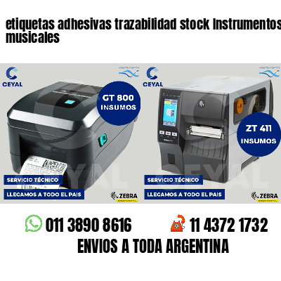 etiquetas adhesivas trazabilidad stock Instrumentos musicales