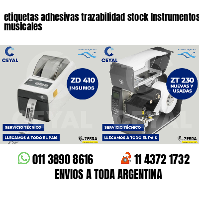 etiquetas adhesivas trazabilidad stock Instrumentos musicales