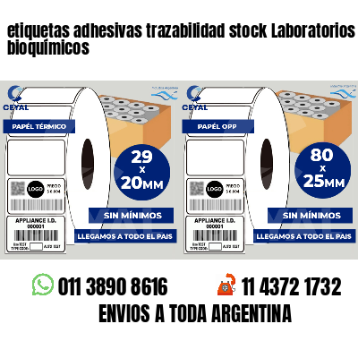 etiquetas adhesivas trazabilidad stock Laboratorios bioquímicos