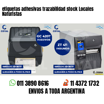 etiquetas adhesivas trazabilidad stock Locales Naturistas