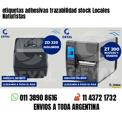 etiquetas adhesivas trazabilidad stock Locales Naturistas