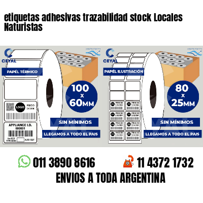 etiquetas adhesivas trazabilidad stock Locales Naturistas