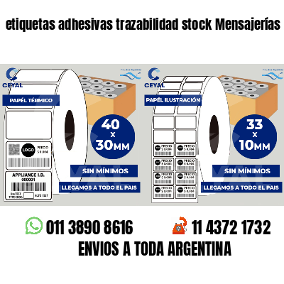etiquetas adhesivas trazabilidad stock Mensajerías