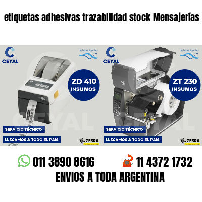 etiquetas adhesivas trazabilidad stock Mensajerías