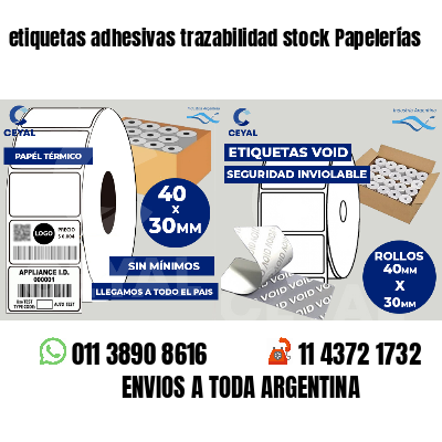 etiquetas adhesivas trazabilidad stock Papelerías