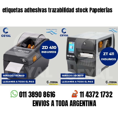 etiquetas adhesivas trazabilidad stock Papelerías