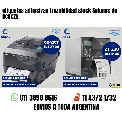 etiquetas adhesivas trazabilidad stock Salones de belleza