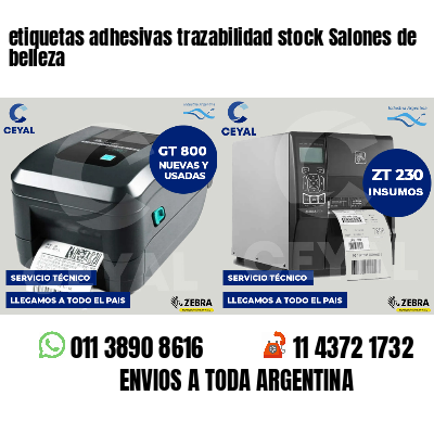 etiquetas adhesivas trazabilidad stock Salones de belleza