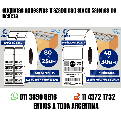 etiquetas adhesivas trazabilidad stock Salones de belleza
