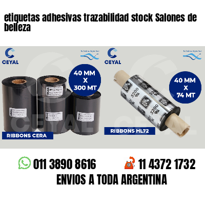 etiquetas adhesivas trazabilidad stock Salones de belleza