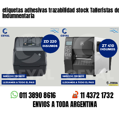 etiquetas adhesivas trazabilidad stock Talleristas de indumnentaria