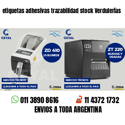 etiquetas adhesivas trazabilidad stock Verdulerías