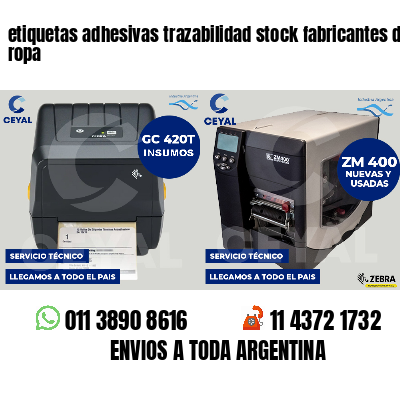 etiquetas adhesivas trazabilidad stock fabricantes de ropa
