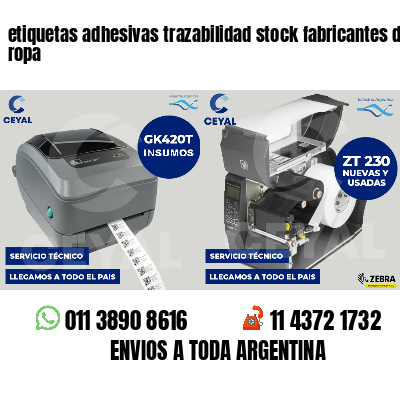 etiquetas adhesivas trazabilidad stock fabricantes de ropa
