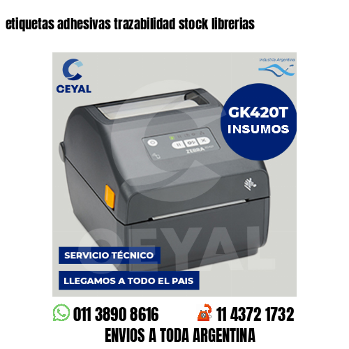 etiquetas adhesivas trazabilidad stock librerias