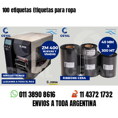 100 etiquetas Etiquetas para ropa