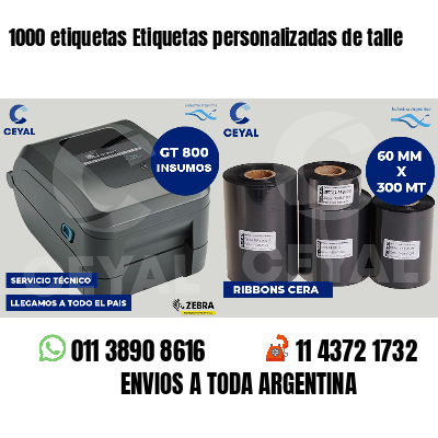 1000 etiquetas Etiquetas personalizadas de talle