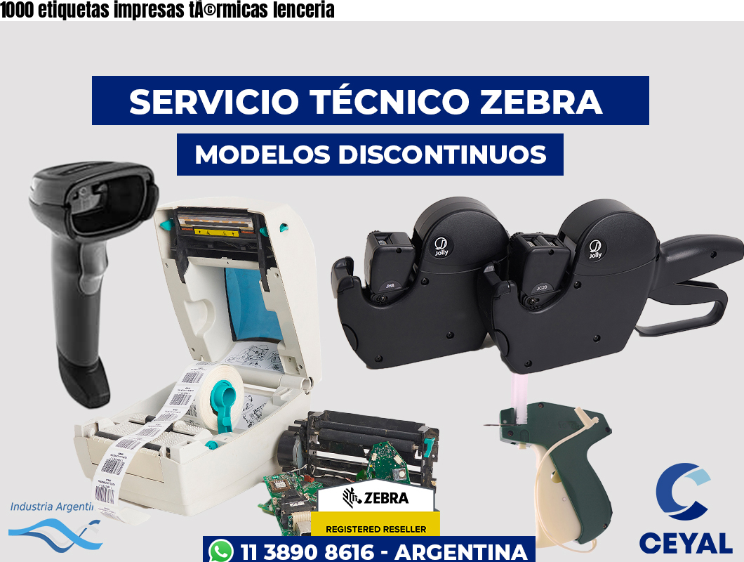 1000 etiquetas impresas tÃ©rmicas lenceria
