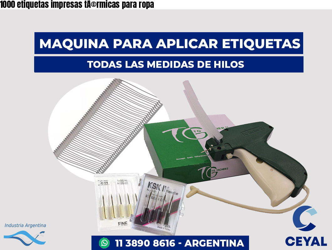 1000 etiquetas impresas tÃ©rmicas para ropa