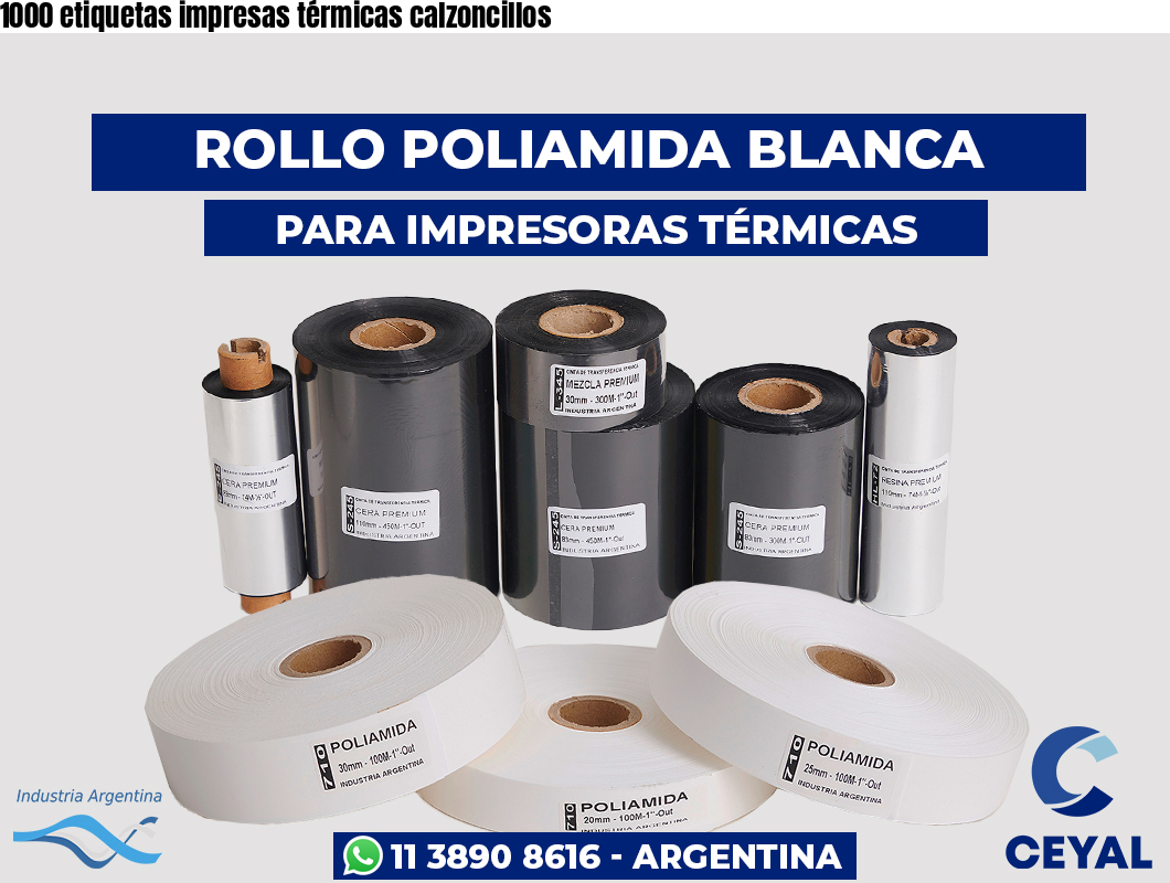 1000 etiquetas impresas térmicas calzoncillos