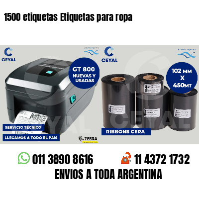 1500 etiquetas Etiquetas para ropa