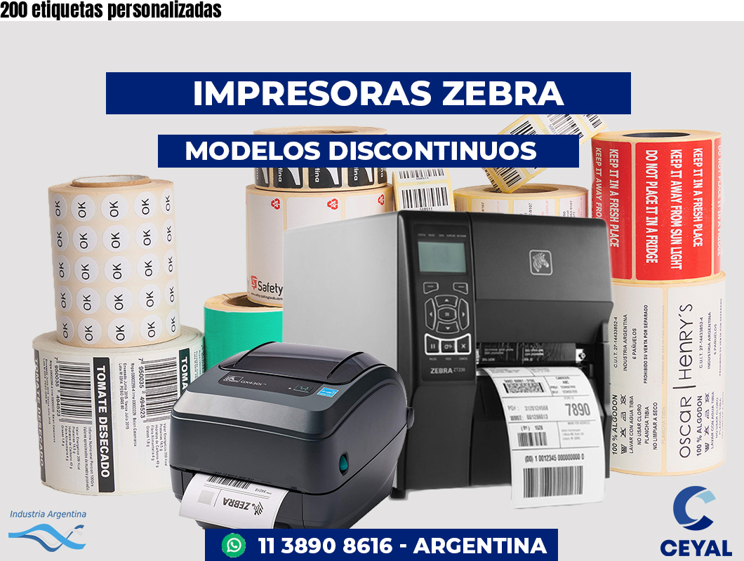 200 etiquetas personalizadas