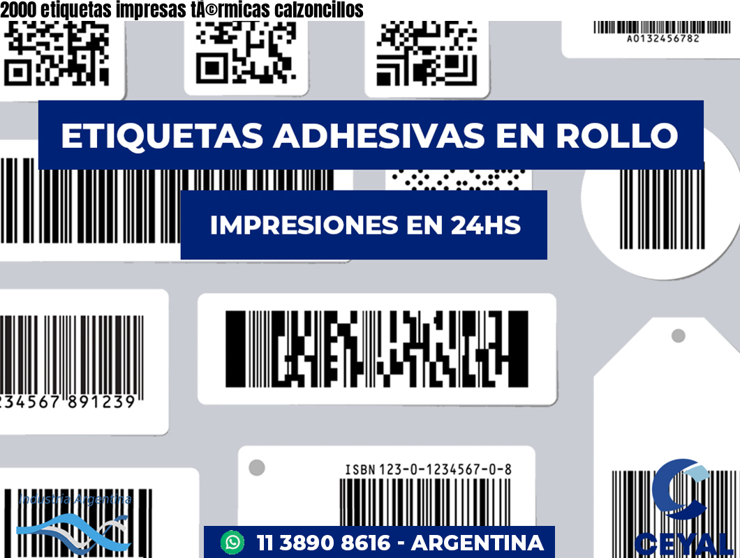 2000 etiquetas impresas tÃ©rmicas calzoncillos