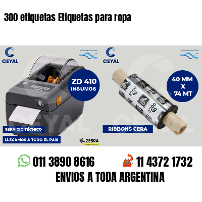 300 etiquetas Etiquetas para ropa