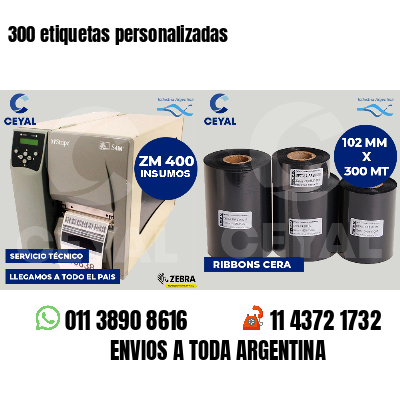 300 etiquetas personalizadas