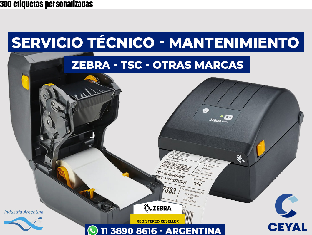 300 etiquetas personalizadas