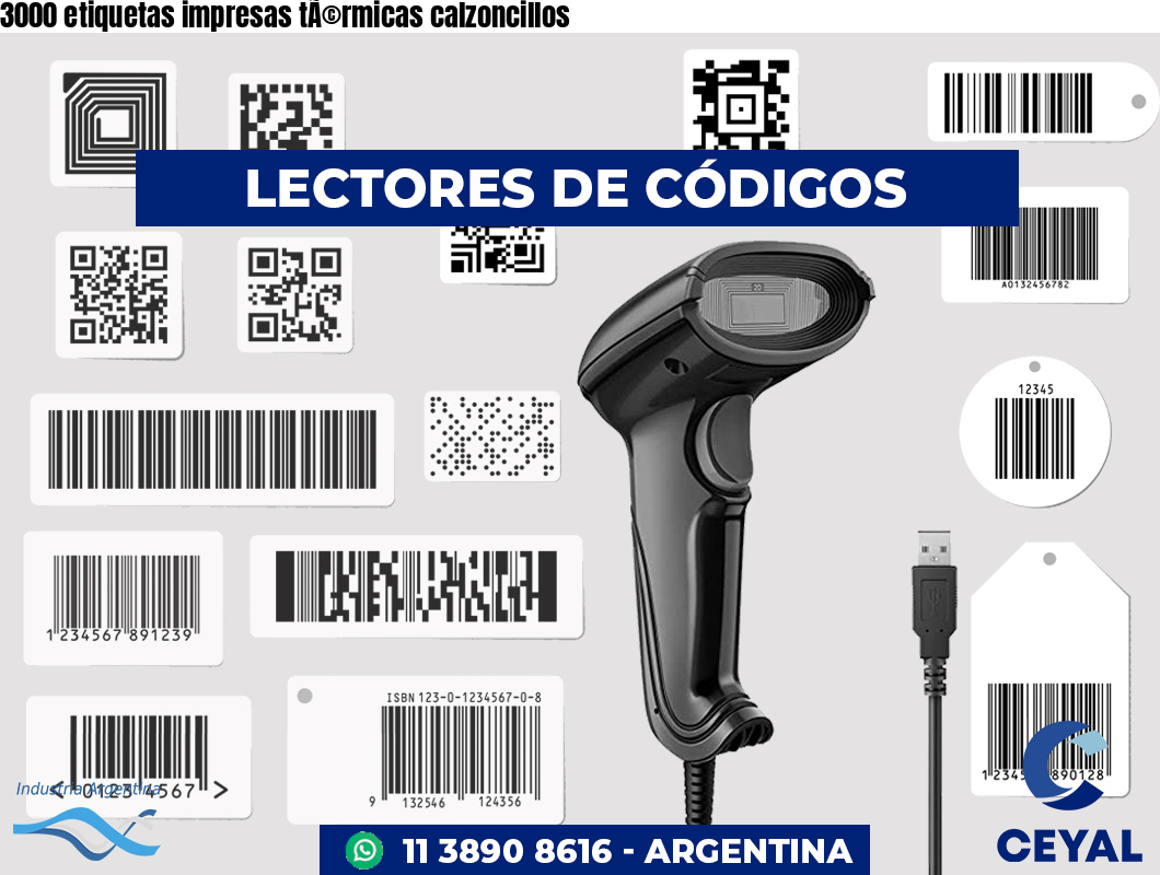 3000 etiquetas impresas térmicas calzoncillos