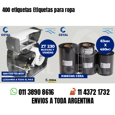 400 etiquetas Etiquetas para ropa