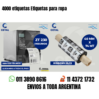 4000 etiquetas Etiquetas para ropa