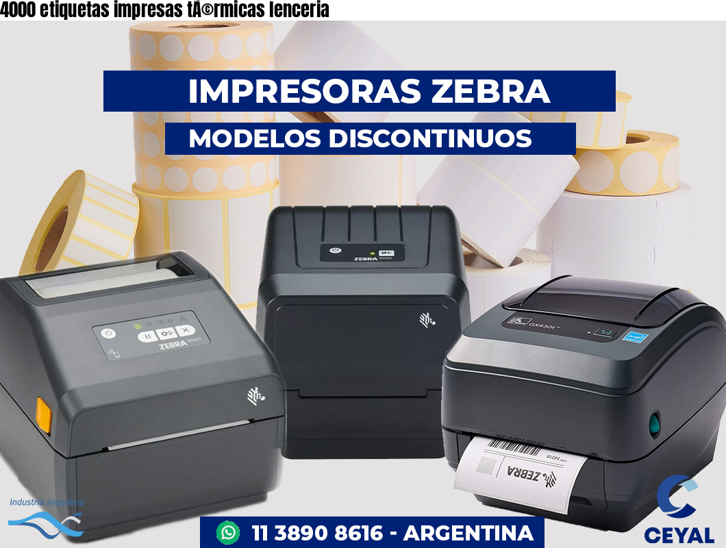 4000 etiquetas impresas tÃ©rmicas lenceria