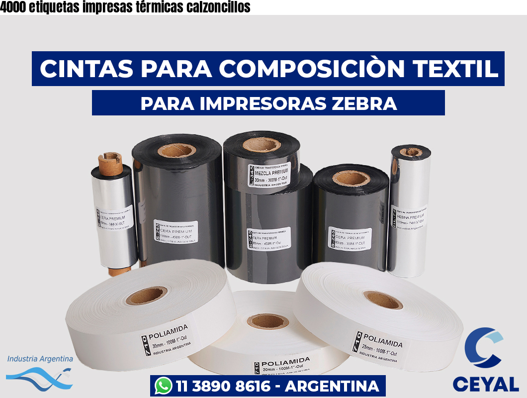 4000 etiquetas impresas térmicas calzoncillos