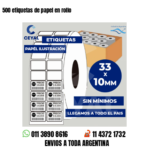 500 etiquetas de papel en rollo
