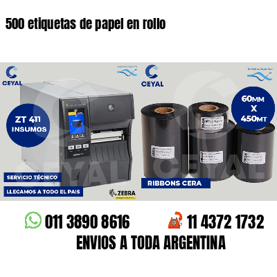 500 etiquetas de papel en rollo