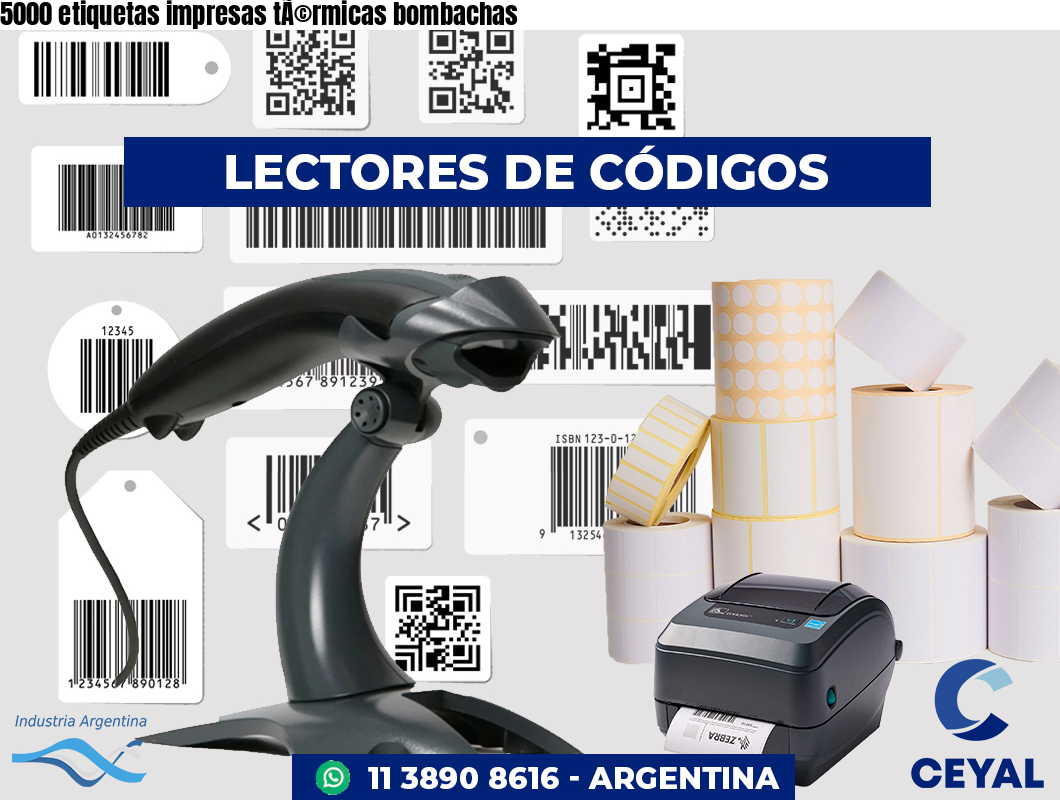 5000 etiquetas impresas térmicas bombachas