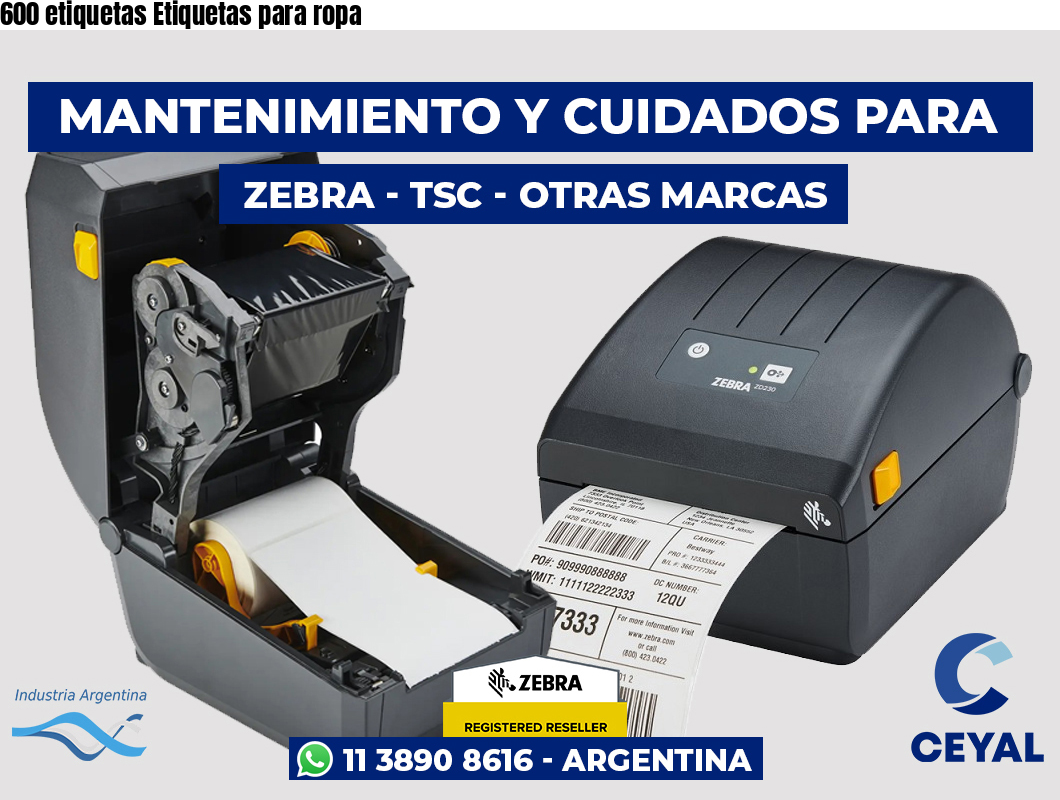 600 etiquetas Etiquetas para ropa