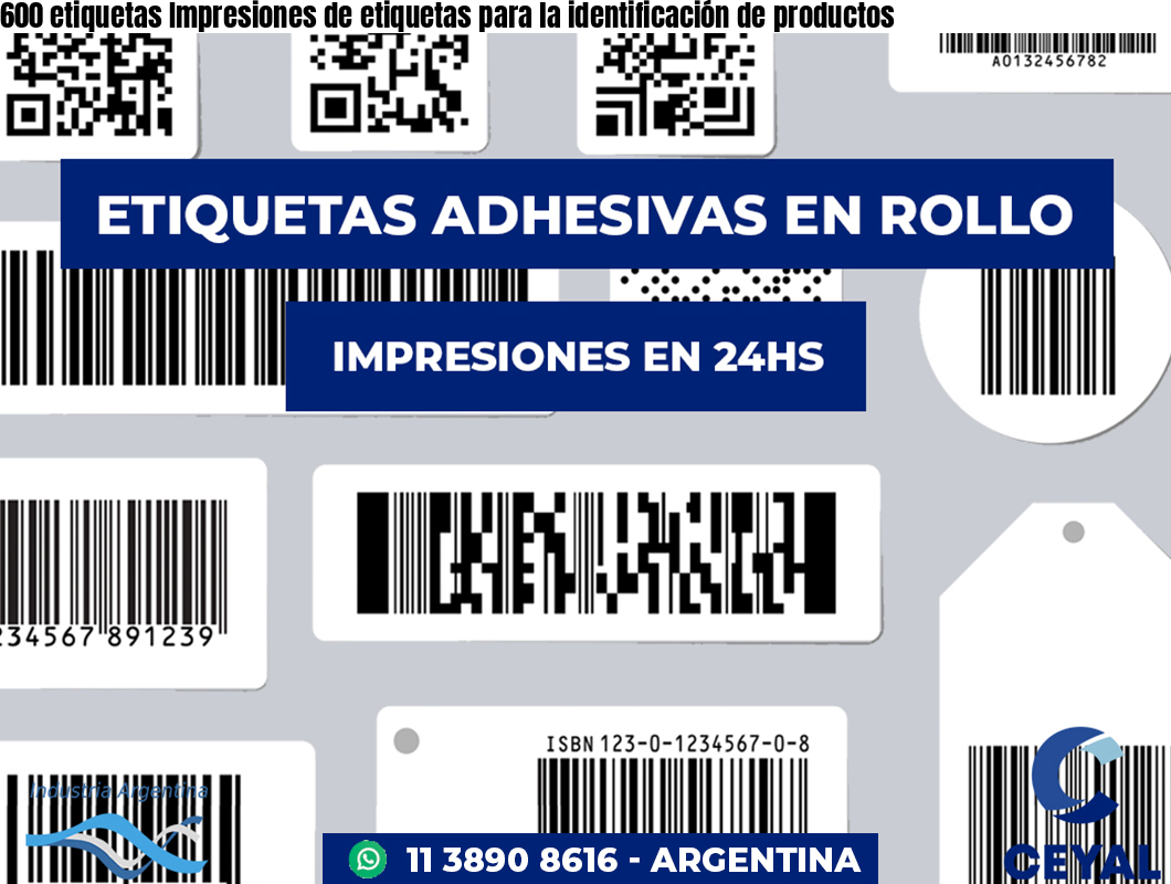 600 etiquetas Impresiones de etiquetas para la identificación de productos