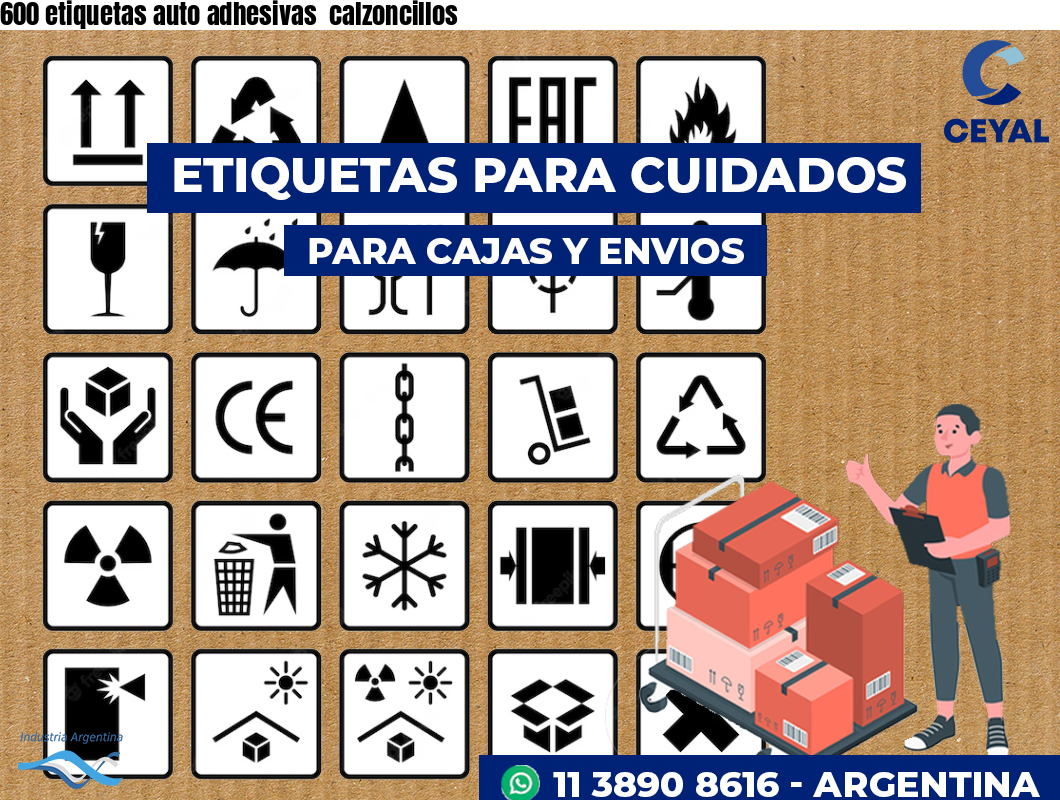 600 etiquetas auto adhesivas  calzoncillos