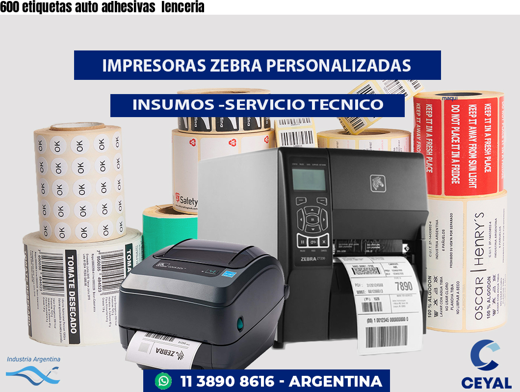 600 etiquetas auto adhesivas  lenceria