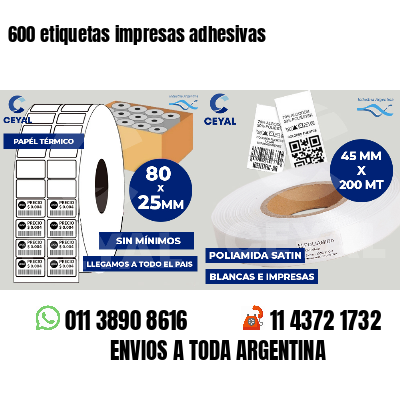 600 etiquetas impresas adhesivas