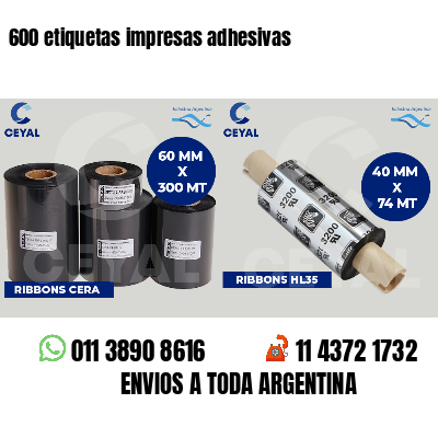 600 etiquetas impresas adhesivas