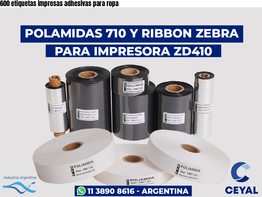 600 etiquetas impresas adhesivas para ropa