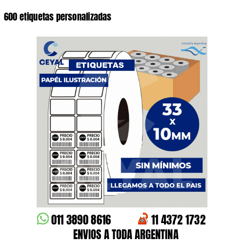 600 etiquetas personalizadas