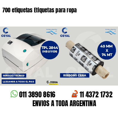 700 etiquetas Etiquetas para ropa