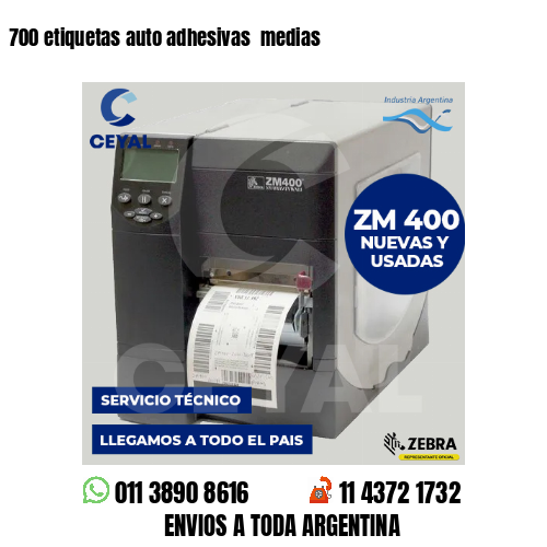 700 etiquetas auto adhesivas medias
