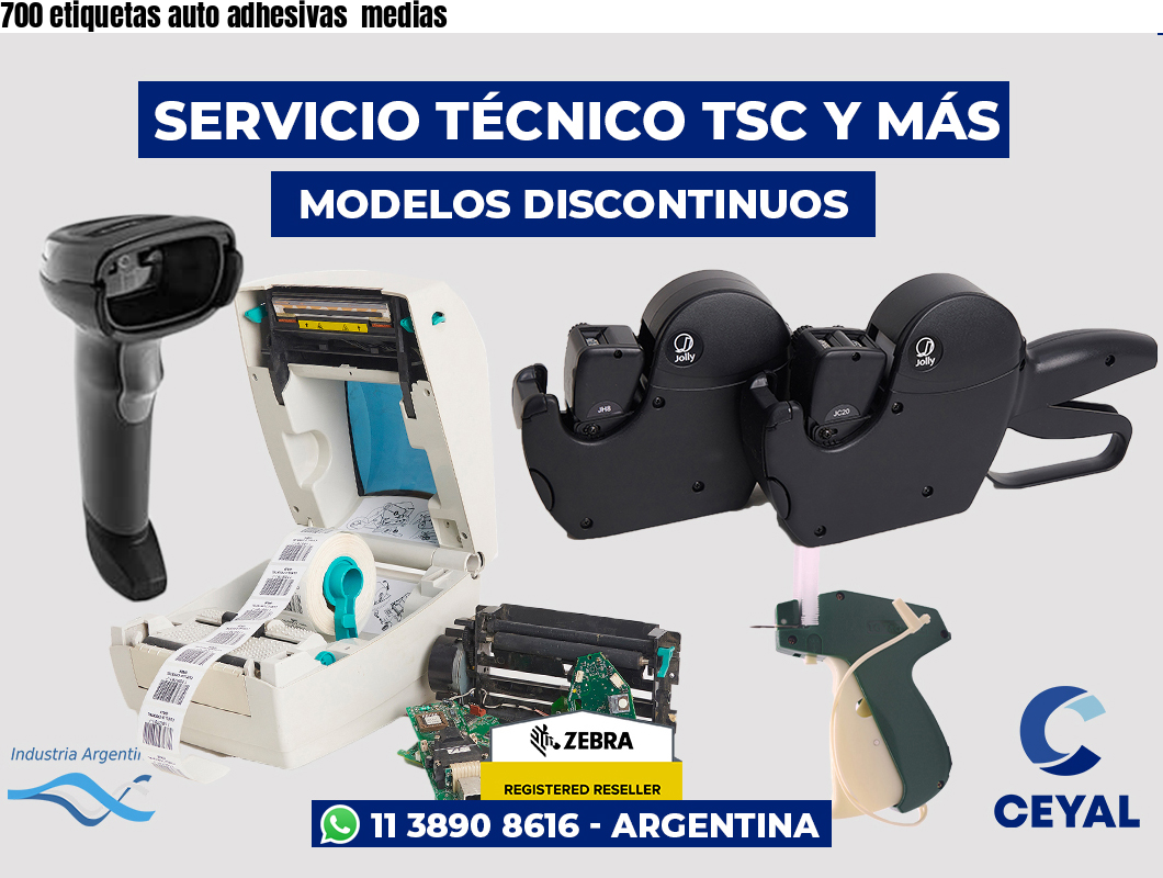 700 etiquetas auto adhesivas  medias