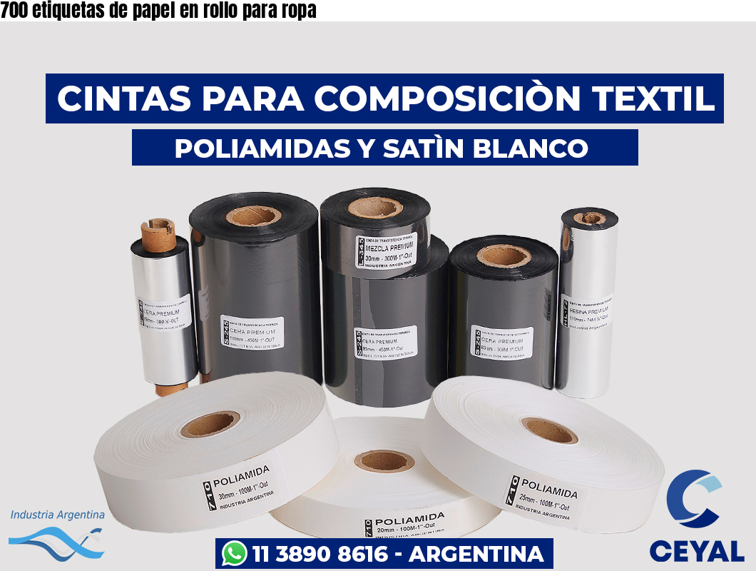 700 etiquetas de papel en rollo para ropa